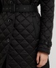 Women's Belted Velboa-Lined Quilted Trench Coat