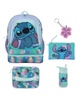 Stitch Colorful Flower Print 5-Piece Backpack Set