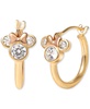 Minnie Mouse Cubic Zirconia Small Hoop Earrings in 10k Yellow & Rose Gold, 1/2" 