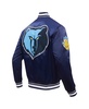 Men's Navy Memphis Grizzlies Script Tail Full-Snap Satin Varsity Jacket