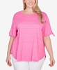 Plus Size Decorative Smocked Knit Top