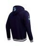 Men's Deep Sea Blue Seattle Kraken Retro Classic Fleece Pullover Hoodie