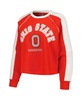 Women's Scarlet Ohio State Buckeyes Blindside Raglan Cropped Pullover Sweatshirt