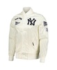 Men's Cream New York Yankees Cooperstown Collection Pinstripe Retro Classic Satin Full-Snap Jacket