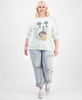 Trendy Plus Size Mickey Mouse Faded Print Sweatshirt