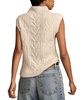 Women's Metallic Cable-Knit Sweater Vest