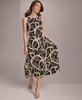 Donna Karan Women's Printed Sleeveless Belted Midi Dress