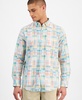 Men's Madras Plaid Long Sleeve Button-Front Shirt, Created for Macy's