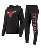 Women's Heathered Black Chicago Bulls Hoodie and Pants Sleep Set