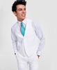 Men's Slim-Fit White Linen Suit Vest, Created for Macy's