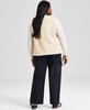 Trendy Plus Size Bouclé Fleece Vest, Funnel-Neck Top & Twill Cargo Pants, Created for Macy's