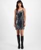 Women's Sequined Checkerboard Sleeveless Sheath Dress, Created for Macy's