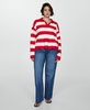 Women's Striped Polo-Neck Sweater