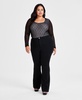 Trendy Plus Size High-Rise Ponte Flare-Leg Pants, Created for Macy's 