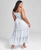 Plus Size Printed Tiered Ruffle Dress, Created for Macy's