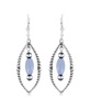 Sterling Silver Marquise Blue Lace Agate Dangle Earrings