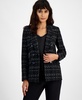 Women's Metallic Plaid One-Button Blazer, Created for Macy's