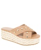 Women's Gladda Studded Flatform Raffia Slip-On Crossband Wedge Sandals