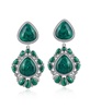 Sterling Silver Chrysocolla Malachite Chandelier Dangle Earrings