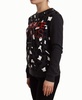 Versace Jeans Black Cotton Leopard Long Sleeves Pullover Sweater