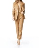 kia faux leather blazer in soft brown