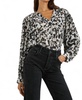 fable long sleeve print blouse in cheetah