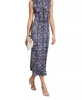 amara marble print dress in navy