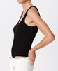 Modal Rib Square Neck Bodysuit - Black