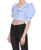 Alessandra Rich Balloon-Sleeve Cropped Top