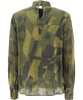 Aspesi Camouflage Printed Mock-Neck Blouse