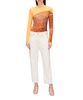 Long Sleeve Seamed Top in Orange/Painted Sunset.