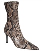 Snakeskin Print Heels Ankle Boots