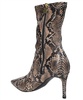 Snakeskin Print Heels Ankle Boots