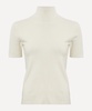 Cashmere Ribbed High-Neck Top