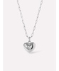 Puffed Heart Necklace - Lev Silver