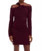 twist long sleeve dress in prune