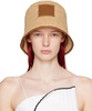 'Le Bob Soli' Beige Bucket Hat with Logo Patch in Raffia Woman