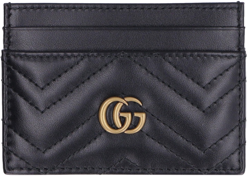 Gucci Black Gg Marmont Card Case Women