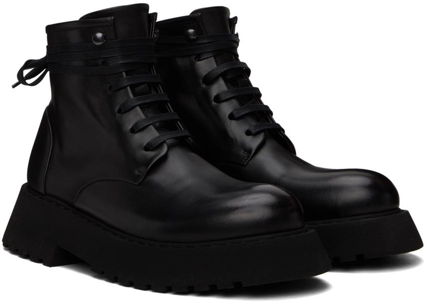 Black Micarro Lace-Up Ankle Boots