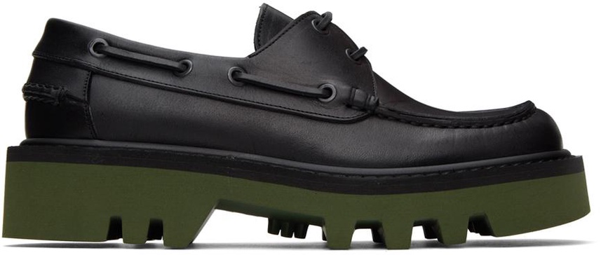 Black & Green Leather Derbys