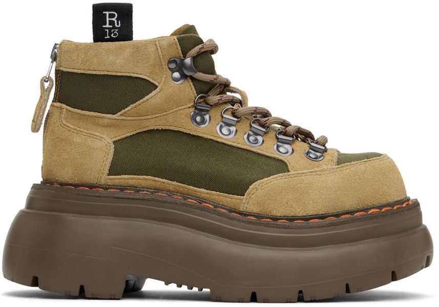 Brown & Khaki Bulky Trailblazer Boots