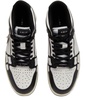 'Skel Top Low' White And Black Sneakers With Skeleton Patch In Leather Man