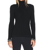 mira long sleeve knit sweater in black