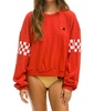 checkered sweatshirt in red/white