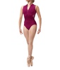 harper zip lace tank leotard in cherry