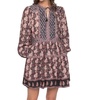 donna print long sleeve dress in multi