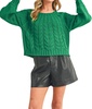 long sleeve tally sweater in green