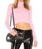 melbourne crop turtleneck tee in pink