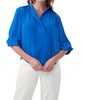 rum top blouse in blue hawaiian