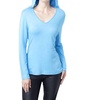 hooded v-neck top in turquoise